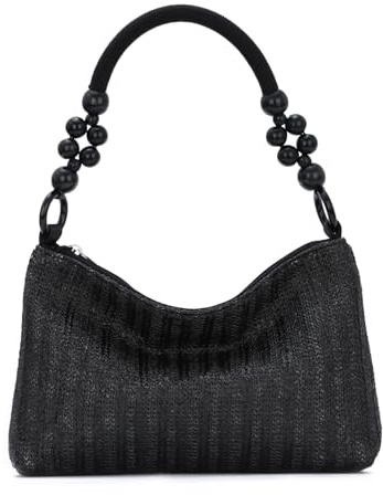 EVEOUT Borsa a spalla in Paglia per Donna Piccola Borsa Ascellare da Spiaggia Estiva Borsa Tote in Rafia Intrecciata per Vacanze