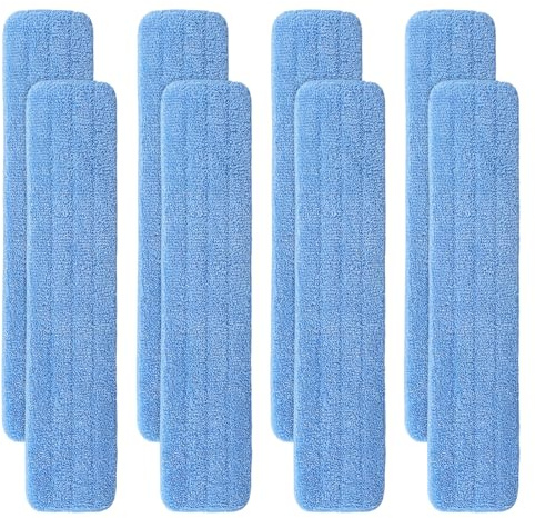 Rubbermaid Commercial Lot de 8 tampons en microfibre réutilisables pour balai à franges humide et sec 91,4 cm pour tout système de balai plat en microfibre de 91,4 cm