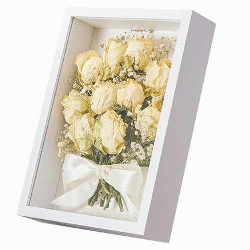 FAVORTALK Cornice 3D in formato A4, 30,5 x 20,3 cm, cornici profonde con pannello in acrilico trasparente, per artigianato, anniversario, matrimonio, laurea, 20 x 45 cm (bianco 433, profondità 5 cm)