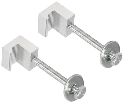 sourcing map 2 ganci a J Crossover, kit di montaggio per cassetta degli attrezzi in alluminio per camion pickup, montaggio cassetta degli attrezzi, superficie anodizzata con dadi di fissaggio, argento