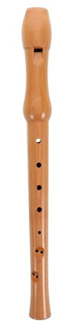Eight-Hole Wooden Recorder Instrument for Kids Beginner Practice Khaki