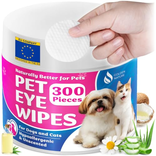 Toallitas para Ojos para Perros y Gatos, 300 Toallitas de Limpieza