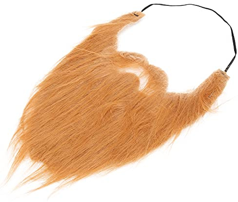 Eminchu Falskskägg Roligt Ansiktshår för Halloween Cosplay-fester Mjuk, Giftfri Flanell 1 X Unikt Morrhår Kostymtillbehör (Stort brunt skägg)