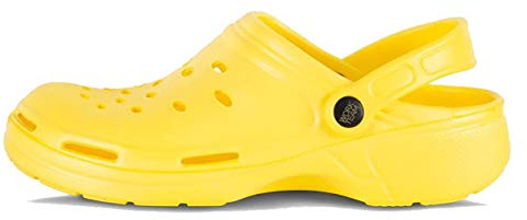 Work Team Zueco Sanitario EVA Unisex, Ultraligero, ergonómico. Anatómico, con Cámara ortopédica, Suave para los pies. Unisex Amarillo 37
