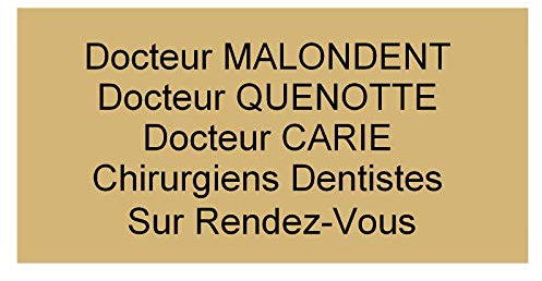 plaque ou etiquette boite aux lettres 5 lignes - or 100x50mm