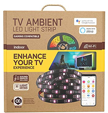 muvit iO Tira LED USB WiFi TV RGB 3m con Sensor Ambiental y de Sonido, MIOLST005