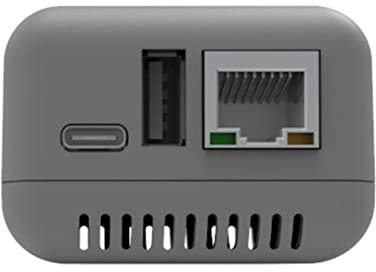 WAITLOVER Kabelloser Mini-Druckserver-Adapter für USB-Drucker, USB-2.0-Anschluss, schneller 10/100 Mbit/s, RJ-45-LAN-Port, Ethernet-Druck, graue WLAN-Version