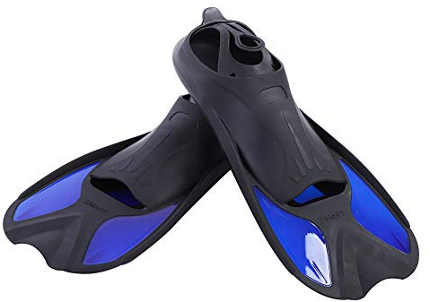 Swim Training Fins, Silicone Fins for Swimming Adult Flippers Unisex Swim Training Fins Travel Size for Adults Men Women Kids Adjustable Snorkel Fin Diving (XL)