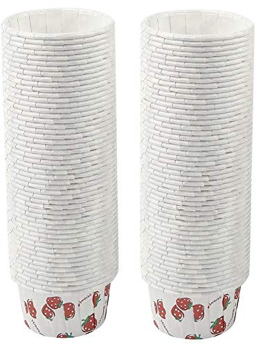 Bicchieri di carta patinati da dessert arrotolati, 100 pezzi, coppe gelato, ciotole da dessert usa e getta, coppe gelato, dessert congelati, contenitori per yogurt, forniture per feste per cibi caldi