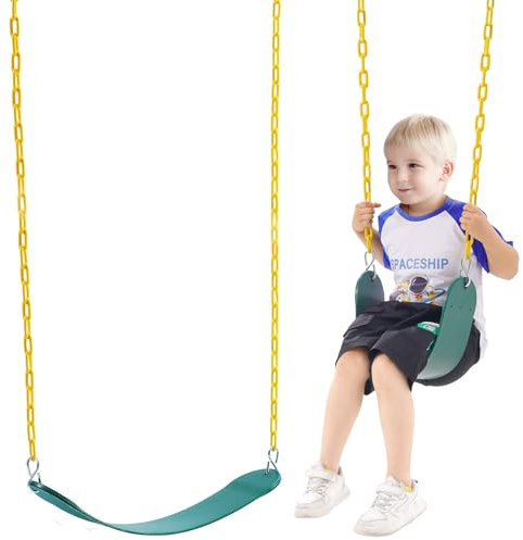 VEVOR- Catene Lunghezza 168cm Rivestite Moschettoni, Supporta 136 kg, Sostituzione, Accessori Altalena per Bambini, Esterno Interno, Verde, SA136KG