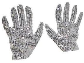 Lot de 3 - Paire de gants à sequins argent 22cm
