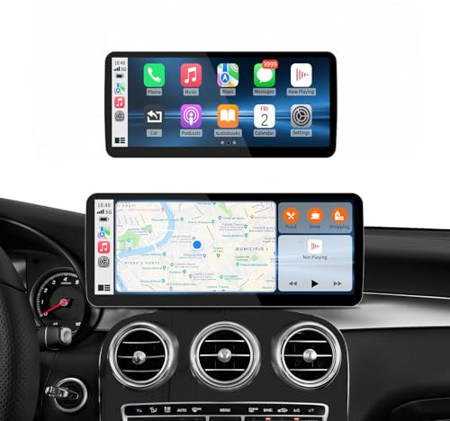 12.3Inch Ultra-Narrow Touchscreen Wireless CarPlay Android Auto for Mercedes Benz C/GLC W205 X253 (2015-2018) with NTG5.0/5.1 System, Linux HD Multimedia, OEM System, MirrorLink, Car Radio Receiver