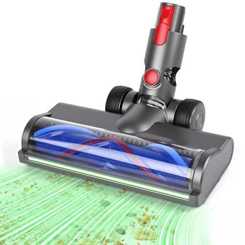 Gaethra Cepillo de repuesto con función de detección de polvo compatible para aspiradoras Dyson V7 V8 V10 V11 V15 Aspiradoras Cepillo de suelo, cabezal de cepillo reemplazable para parqué, suelos