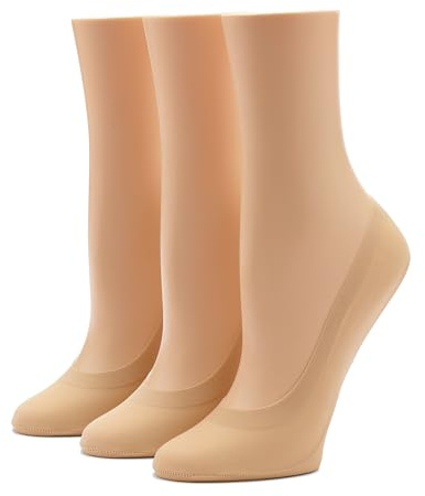 HUE Womens Classic Perfect Edge (Pack Of 3) Fashion-liner-socks, Natural