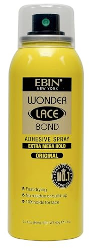 EBIN NEW YORK Wonder Lace Bond Spray adhésif pour perruque, format Extra Mega 80 ml