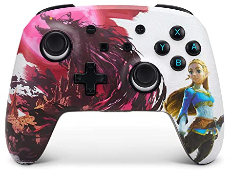 Manette sans fil améliorée PowerA pour Nintendo Switch, modèle OLED et Switch Lite, accessoire de jeu, manette de jeu, manette gaming, manette Bluetooth, sous licence officielle - Blood Moon Zelda