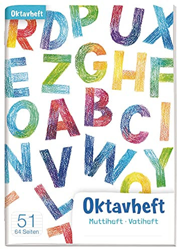 Schulstuff Oktavheft A6 ABC liniert, Schulmitteilungsbuch 64 Seiten mit Stundenplan - nachhaltig & klimafreundlich