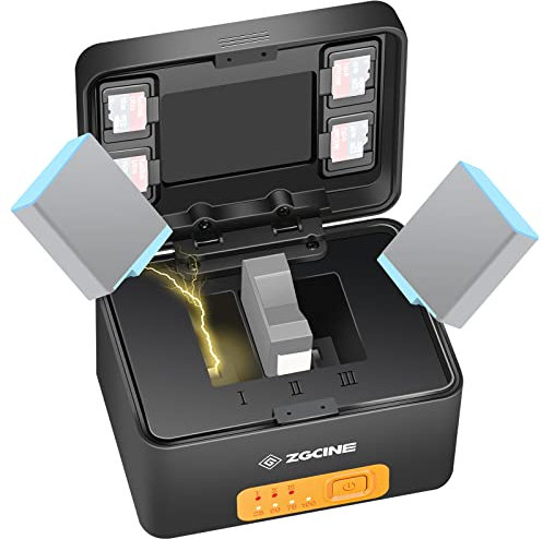 ZGCINE PS-G10 Wireless Battery Charger for GoPro Hero 12/11/10/9/8/7/6/5 Black Battery,Fast Charging Case