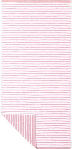 Erwin Müller Jacquard Walk-Frottier Handtuch Konstanz - besonders geschmeidig, strapazierfähig, enorm saugstark, praktische Schlaufen zum Aufhängen - Altrosa Größe 50x100 cm