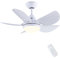 Newday ND-30-1086WT Ventilatore da Soffitto con lampada e telecomando Bianco, Ventilatore da soffitto con luci LED Silenzioso, Pala soffitto piccolo con 5 Pale, Funzione Memoria