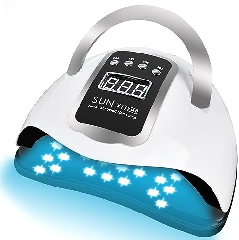 Sadodo LED UV Nail Lamp,Gel Nail Polish Light Curing Dryer with 66 LEDs, 4 Timer Settings, LCD Touch Screen, Portable Handle & Removable Base for Fingernail & Toenail,Professional Nail Salon