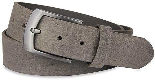 Frentree Ledergürtel aus echtem Büffelleder, MADE IN GERMANY, Gürtel für Damen und Herren, 3,8 cm breit, Grau