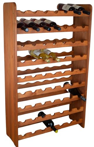 Kistenkolli Altes Land Flaschenregal für 63 Flaschen Weinschrank Weinständer Weinregal bodenstehend stabil auch für Gastronomie (Ocker)