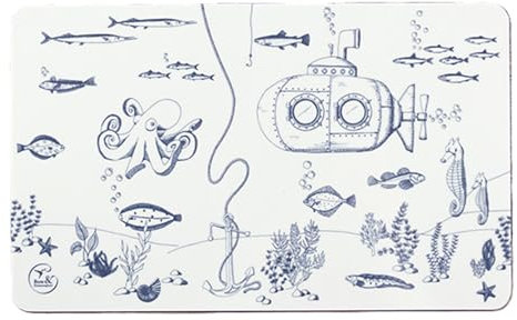 Bow & Hummingbird - 1825021-4 - Frühstücksbrettchen, Maritim, Unterwasserwelt, Melamin, 23,5cm x 14,5cm, mehrfarbig, spülmaschinengeeignet