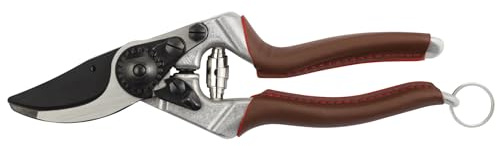 FELCO 8 ELITE forbice ergonomica per destrimani mano grande, manici pelle, lama F-Tech nera, taglio 25 mm, 210 mm, strumento professionale svizzero