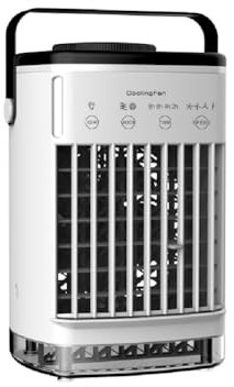 Portable Air Conditioner, Air Cooler Mini Air Conditioner, Small Air Conditoner Cooler Fan with 4 Speeds & Cool Mist, 2-8H Timer, 7 LED Lights for Personal Use Air Cooler for Bedroom Home Off-white