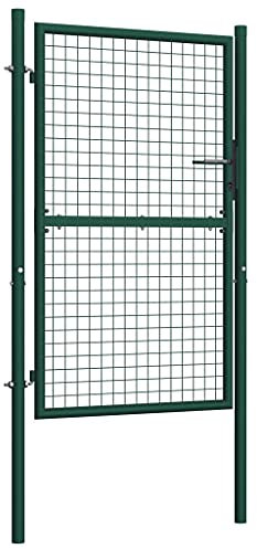 Sufrk Recinzione per cancello in acciaio, 100 x 175 cm, verde, recinzione paesaggistica, pannello ornamentale per esterni, barriera per animali e aiuole, per patio, cortile
