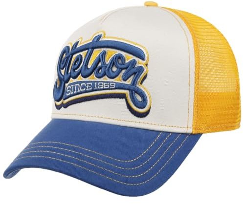 Stetson Lettering Trucker Cap Retro Herren Frühjahr Sommer blau-gelb One Size