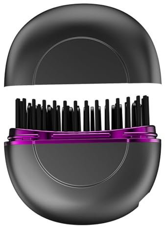 Direct Mini HaargläTter Kabellos, Mini Glätteisen für kurzes Haar, kleines Haarglätter Passt in die Handtasche, Mini-Haarglätterbürste, Tragbare Glättbürste für Reisen, Haar und Bart Bartglätter
