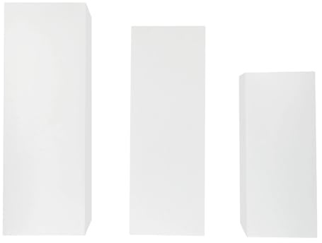 Verizcc 3-Piece Square Pedestal Stand Set - Iron Display Stands for Wedding Centerpieces, Cake, Flower Arrangements, Party Decor, 30kg Capacity White Pillars (No Assembly Needed)