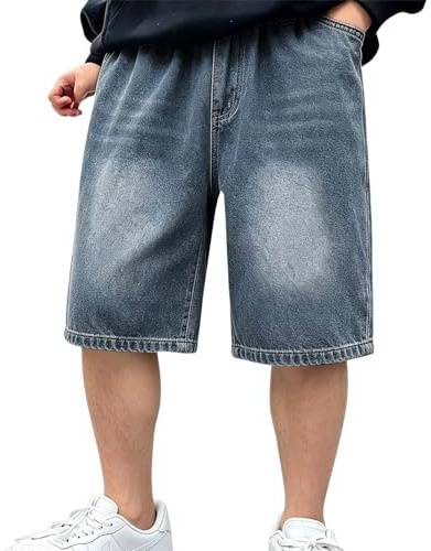 Générique Garçons Short en Denim Été Pantalons Court Baggy Léger Pantalon Jeans 3/4, Bermuda Jeans Garçons Bleu Enfant Mode Denim Pantacourt Streetwear Outdoor 5-14ans