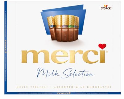 merci Finest Selection Helle Vielfalt – 1 x 250 g – Erlesene Milch-Schokoladen-Spezialitäten – Gefüllte und nicht gefüllte Pralinen