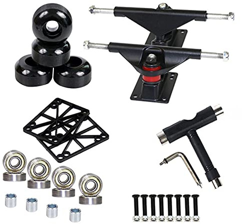 Ruilonghai Trucks et Skateboard, Roues Skateboard, camions Skateboard, Patins élévateurs, kit quincaillerie, Convient pour des Planches 19,1 cm à 8 Planches