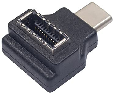 Duttek USB C to Type E Adapter, USB Front Panel Adapter, 90 Degree USB 3.1 Type C Male to Type E Female High Speed 10Gbps Front Panel Motherboard Internal Adapter