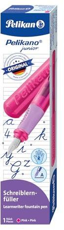 Pelikan Pelikano Junior Schulfüller für Rechtshänder in Pink, mit Anfänger Feder A, 1 Stück