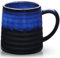 700ml Extra Large Tasse à Café en Céramique avec Grande Anse, 25 Oz Jumbo Tasse à thé Mug pour le Bureau et la Maison, Micro-Ondes et au Lave-Vaisselle, Texture Émaillée Faite à la Main (Bleu étoilé)