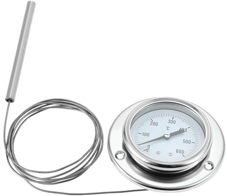 DRELD Thermomètre de four, 150 cm, avec sondes en acier inoxydable, résistant à la chaleur, pour cuisine, barbecue (0-600 °C)