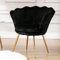 chairus Fauteuil de Salon Moderne Chaise Coquillage avec Pied Métal Fauteuil Coiffeuse Coussin Confortable pour Chambre/Salon (Noir)