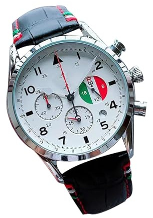 Herren mechanische Uhren - stilvolle automatische Display -Armbanduhr, Lederband wasserdichte Uhr | Multifunktionales Chronographen mit Six-Pin, Mode-Männer-Kalenderwache, echte grenzüberschreitende A