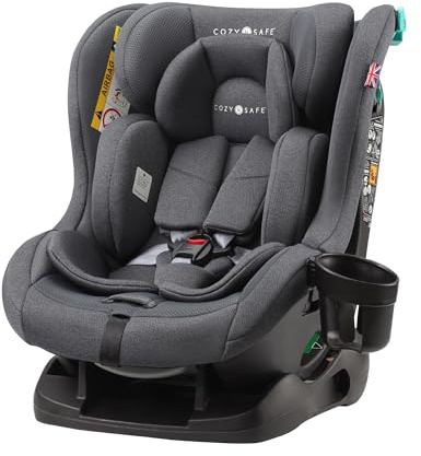 Cozy N Safe Fitzroy+ i-Size Car Seat 40-150cm Birth - 12 Years (Slate) | Forward & Extended Rear Facing, 5 Point Harness, Side Impact Protection, Adjustable Headrest, Cup Holder, Birth to 12 Yrs