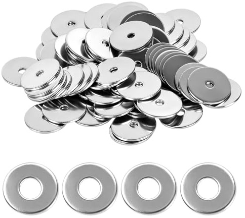 80Pcs Arandelas M4 Acero Inox, 25x1,5mm, para Pernos y Tornillos | Arandelas metalicas inox M4 x 25 x 1,5mm. Espaciadoras redondas. Ideales para reparaciones en hogar y bricolaje.