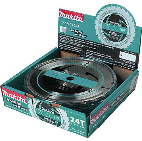 Makita A-94839-10 7-1/4 24T Carbide-Tipped Circular Saw Blade, Framing, 10/Pk