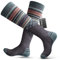 OutdoorMaster 2 Paar Unisex Merinowolle Skisocken für Damen & Herren, Winter Snowboarding Atmungsaktive thermische Socken für Outdoor-Sportarten mit Über die Wade Design/Anti-Rutsch-Bündchen