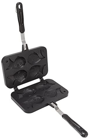 Pongnas Piastra per Waffle, Taiyaki Cake Maker a Forma di Pesce, Antiaderente Taiyaki Doppia Teglia Waffle Stampo da Forno Piccoli Elettrodomestici da (22,5 X 36,5 X 3,5 cm)
