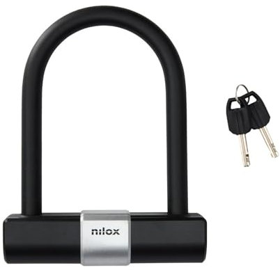 Nilox Catena U-Shape per Bicicletta, Catena di Protezione Bici Antifurto e Scasso, Cavo di Alta Qualità, Resistente a Graffi e Tagli, 2 Chiavi Incluse