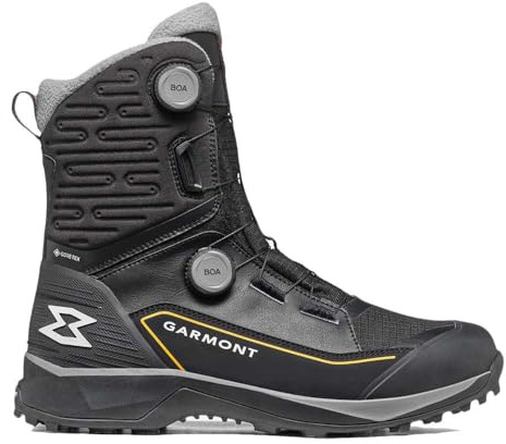 GARMONT Trace High Boa GTX Stivali invernali caldi e impermeabili con suola in gomma antiscivolo | Scarpe invernali | Scarpe da trekking invernali | Impermeabili, Black Garmont Orange, 42 EU
